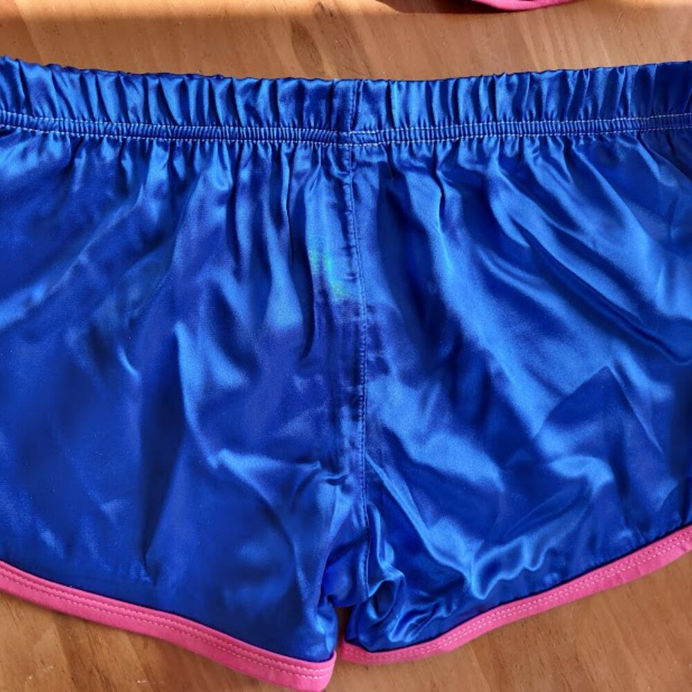 Andrew Christian Vintage Retro Jogging Shorts Large Blue NEW - Picture 5 of 5